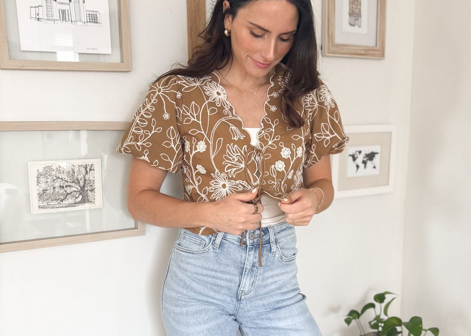 Hollis Tie - Up Short Sleeve Cardigan - Love and Lee Apparel