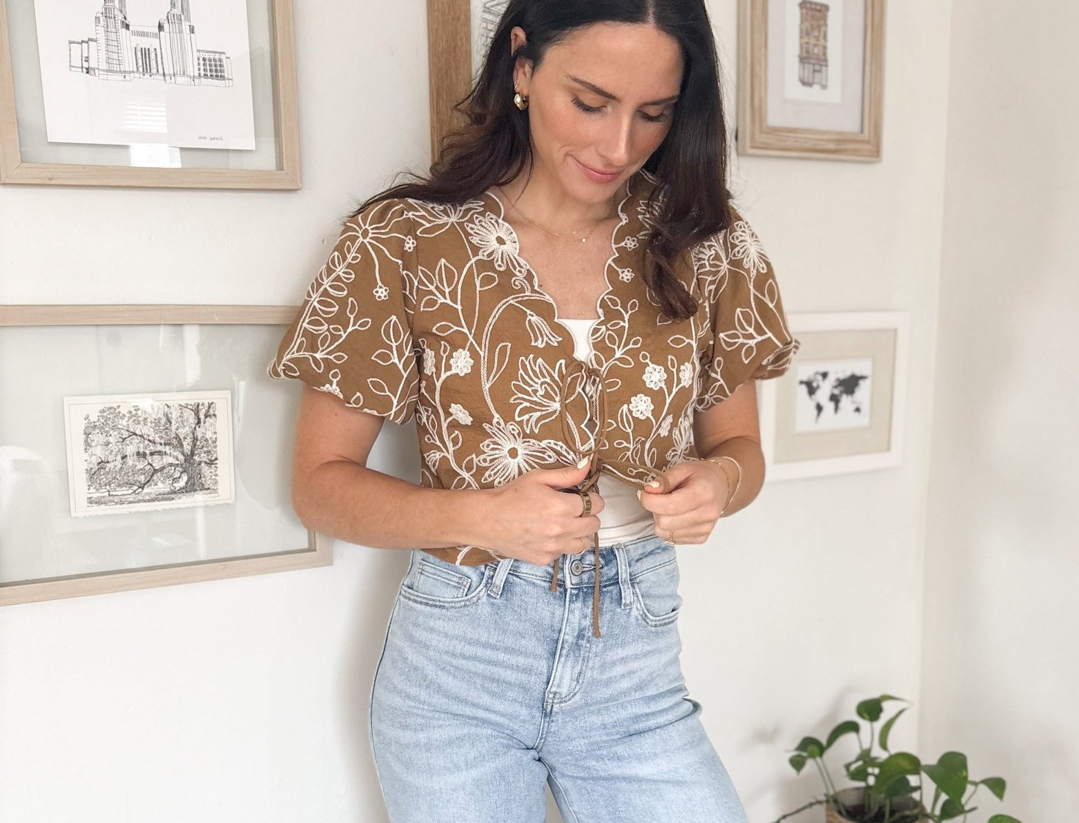Hollis Tie - Up Short Sleeve Cardigan - Love and Lee Apparel