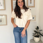 The Erika Ribbed Pocket Detail Short Sleeve Knit Top - Love and Lee Apparel