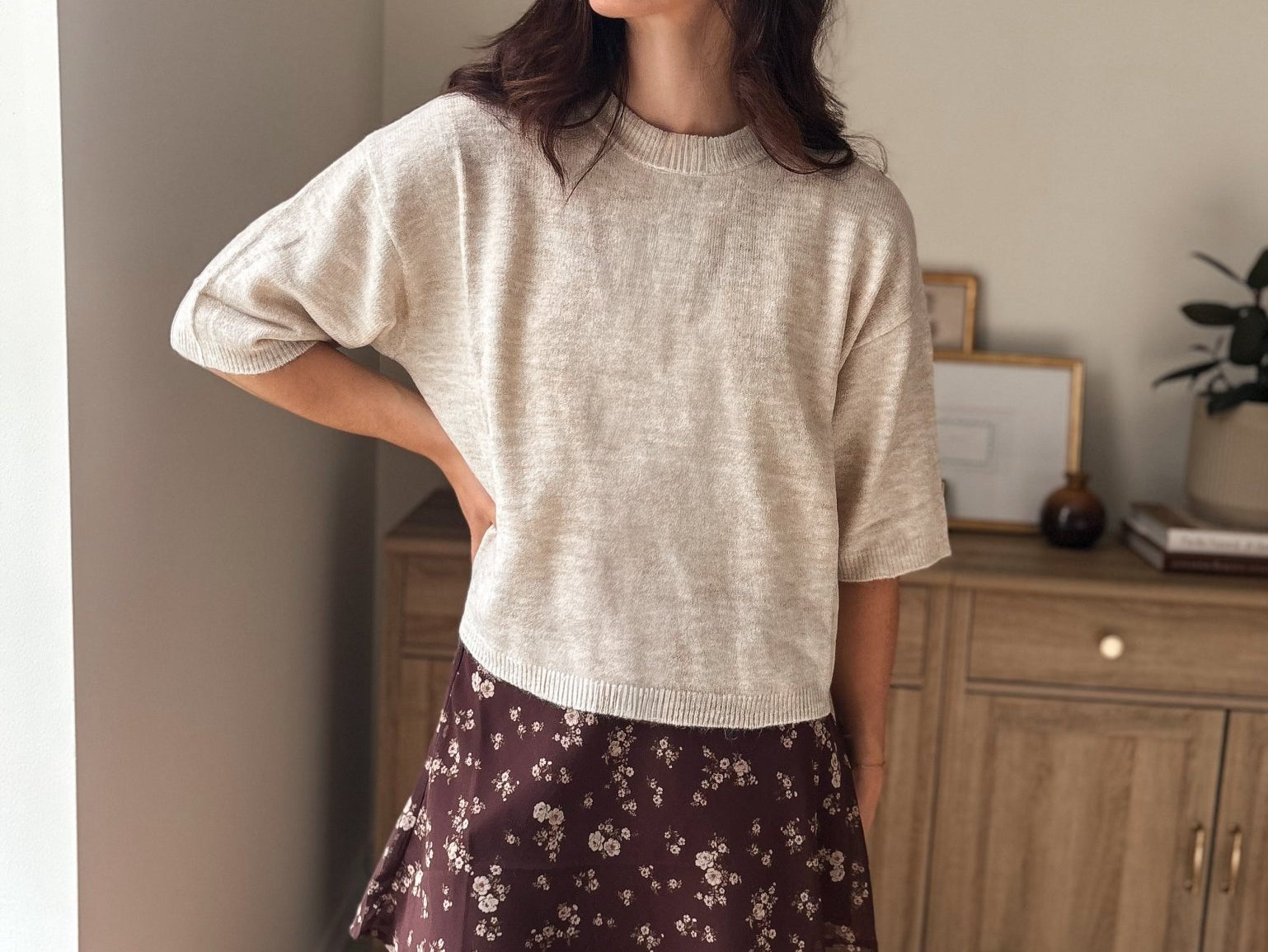 The Wyatt Heathered Crew Neck Half Sleeve Boxy Pullover - Love and Lee Apparel