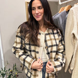 The Sabrina Plaid Button Down Teddy Jacket - Love and Lee Apparel