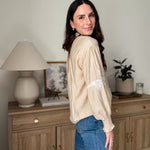 The Aspen Floral Embroidered Cotton Blend Blouse Boho Puff Sleeve - Love and Lee Apparel