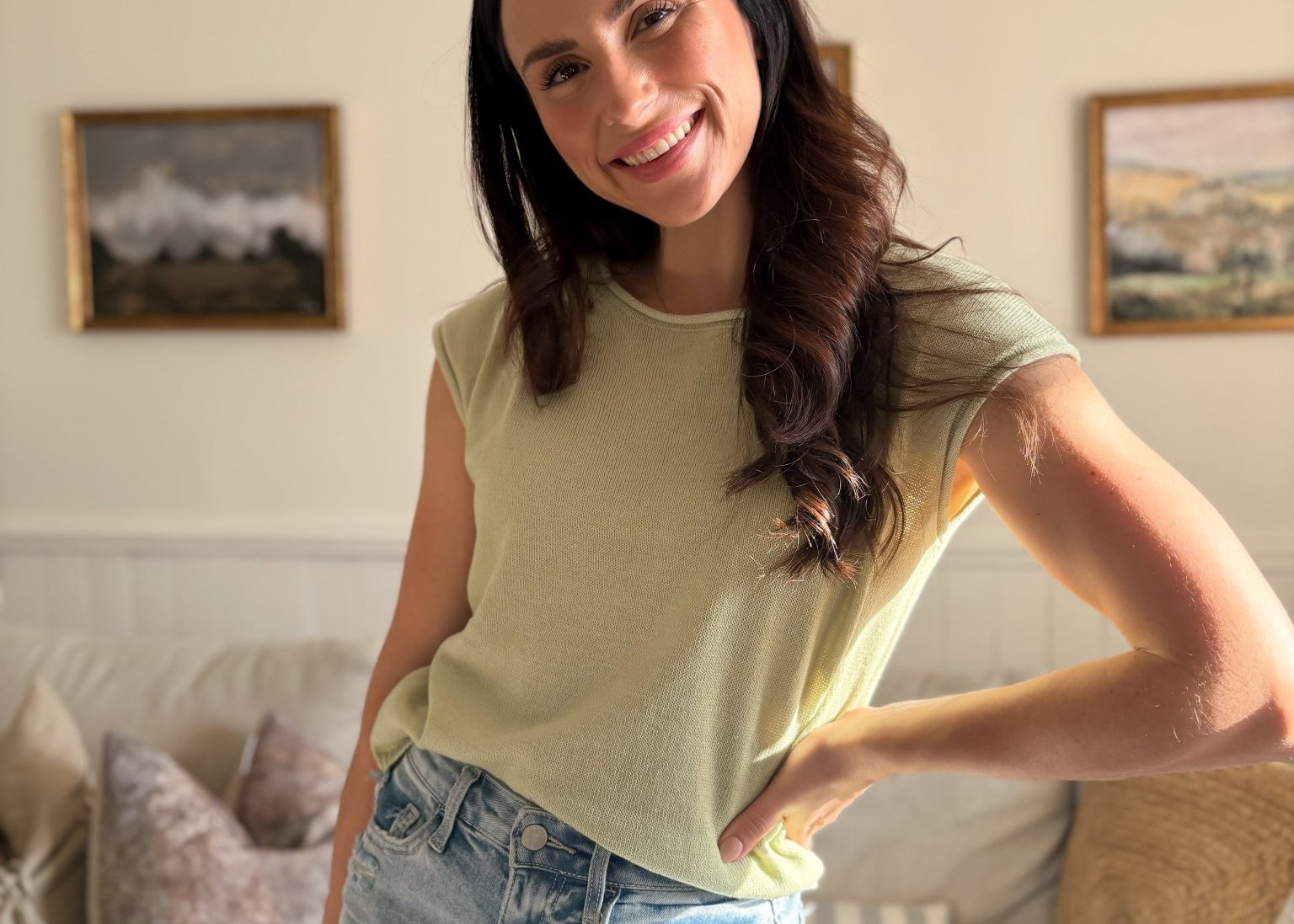 The Jasmine Raw Edge Drop Shoulder Knit Top - Love and Lee Apparel