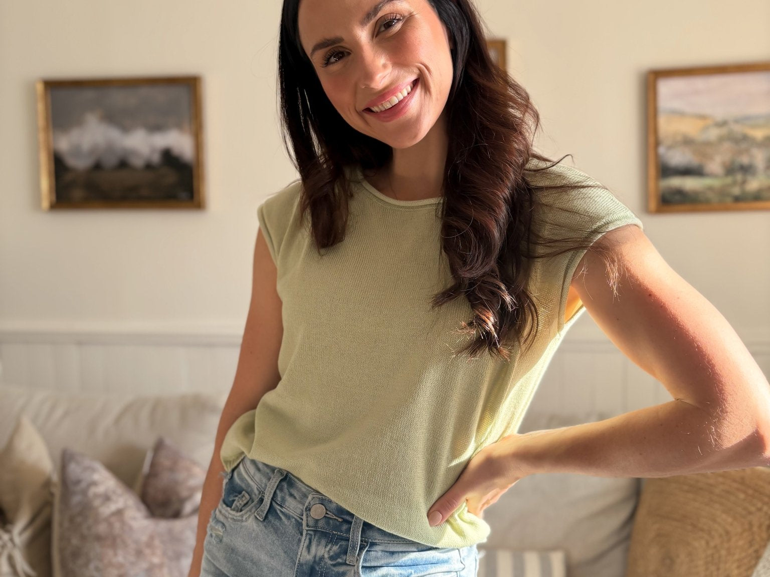 The Jasmine Raw Edge Drop Shoulder Knit Top - Love and Lee Apparel