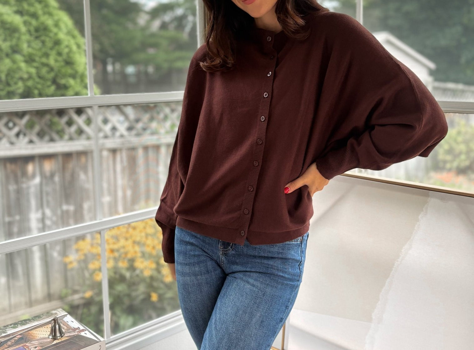 'Alumni Academy' Boat Neck Button Down Knit Cardigan Sweater - Love and Lee Apparel