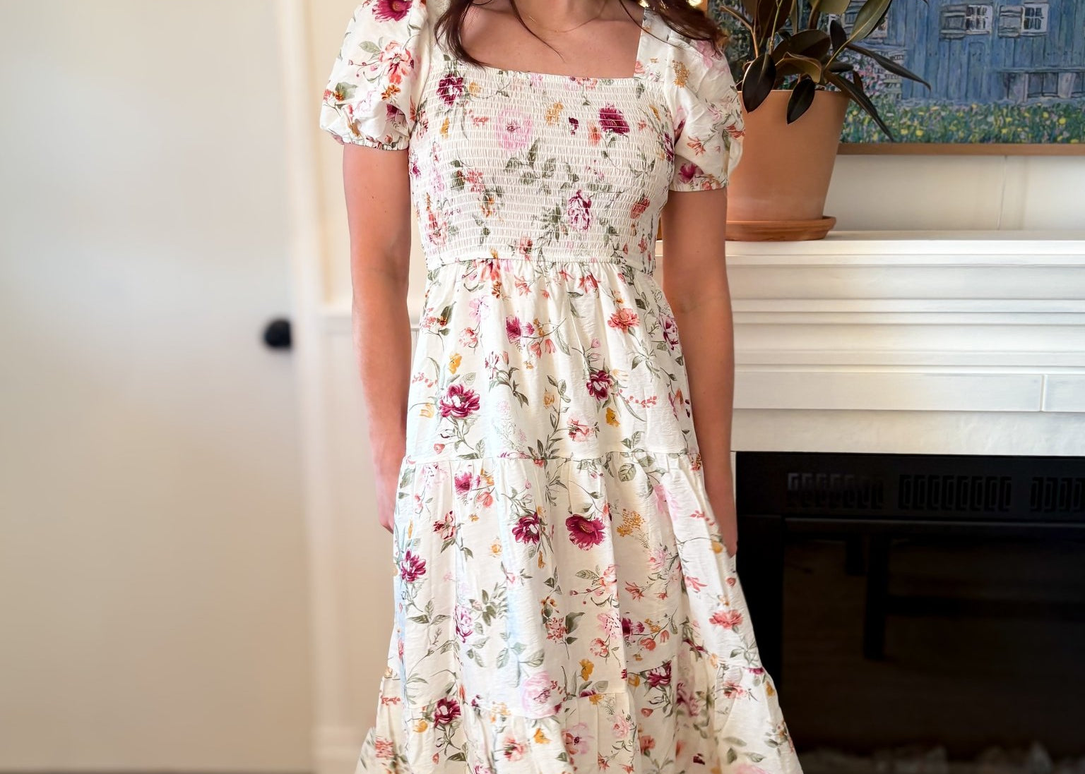Norah Short Sleeve Floral Midi Dress - Love and Lee Apparel