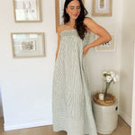 The Isabella White And Green Maxi Dress - Love and Lee Apparel
