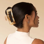 Recycled Plastic Jumbo Open Shape Claw Clip - Chocolate Marble - Love and Lee Apparel