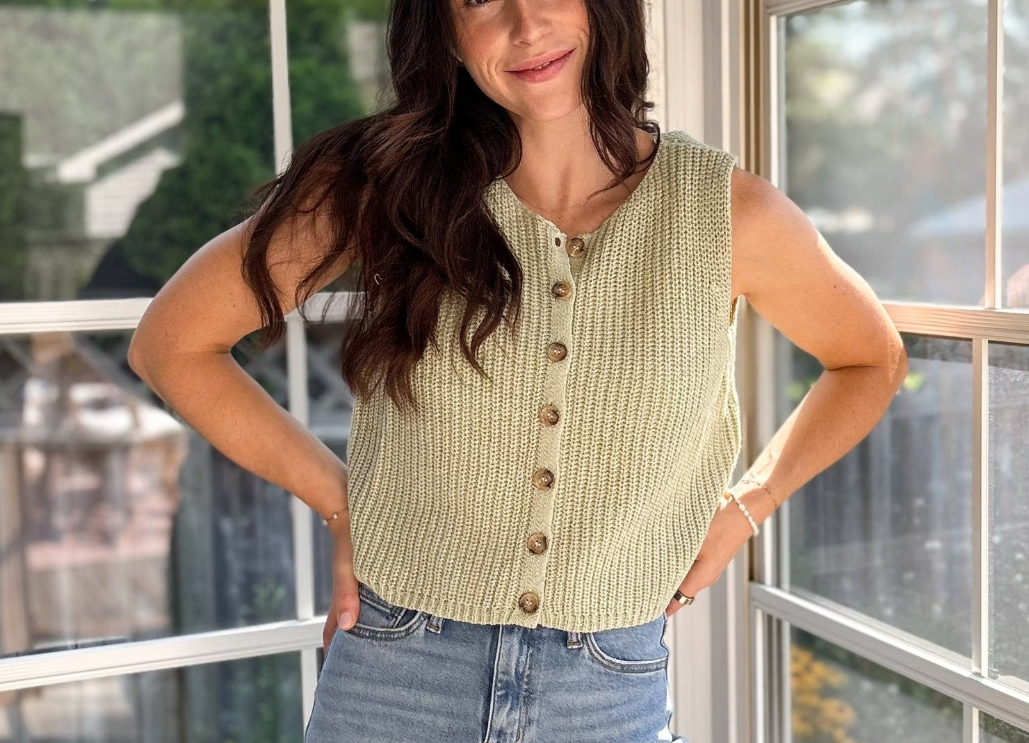Auburn Sleeveless Knit Button Down Cardigan - Love and Lee Apparel