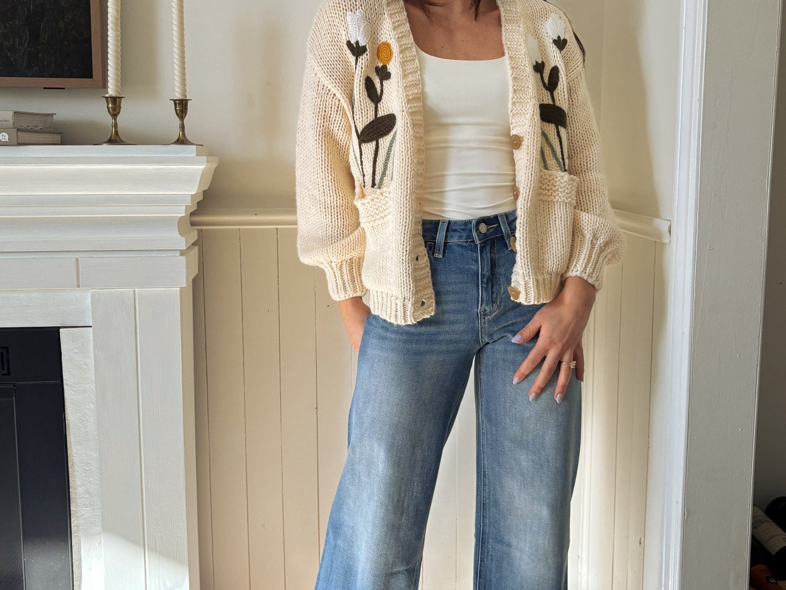 The Margaux High Rise Medium Wash Cuffed Wide Jeans - Love and Lee Apparel