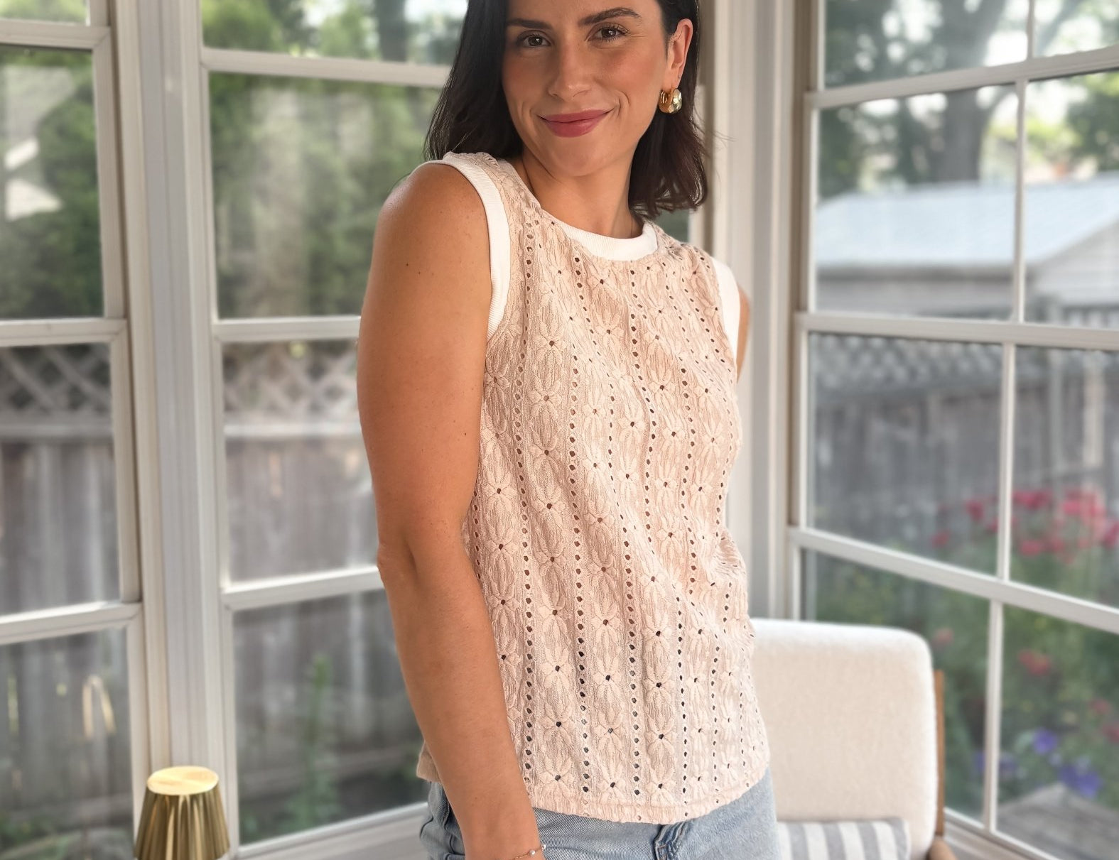Starlight Eyelet Sleeveless Top - Love and Lee Apparel