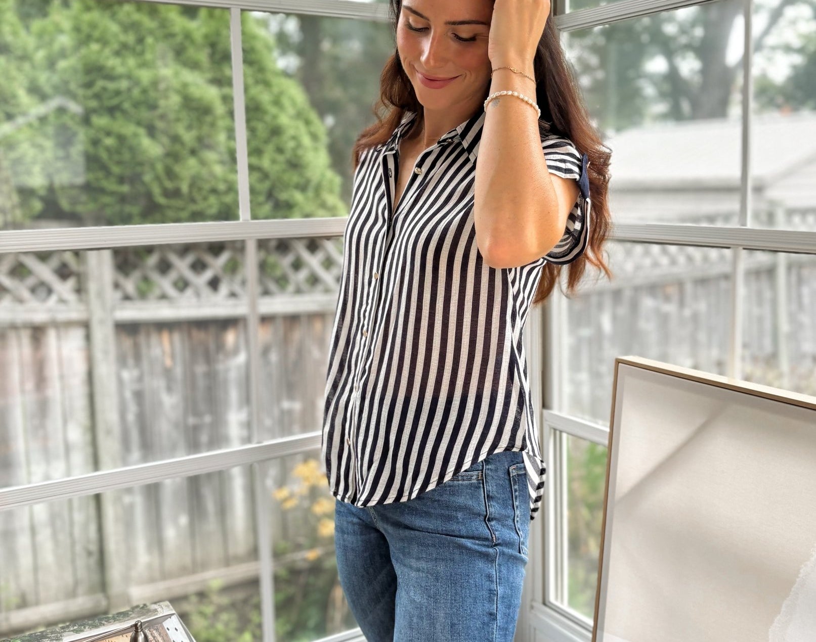 'The Ivy Society' Striped Lightweight Blouse - Love and Lee Apparel