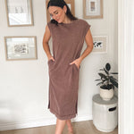 The Allie Mineral Wash Cap Sleeve Midi Dress - Love and Lee Apparel