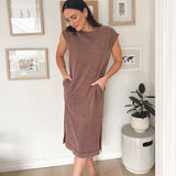The Allie Mineral Wash Cap Sleeve Midi Dress - Love and Lee Apparel