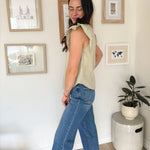 The Pheobe Flutter Sleeve Button Down Embroidered Top - Love and Lee Apparel