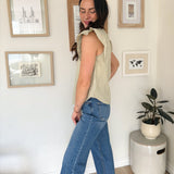 The Pheobe Flutter Sleeve Button Down Embroidered Top - Love and Lee Apparel