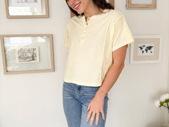 Ciara Boxy Henley T-Shirt - Love and Lee Apparel