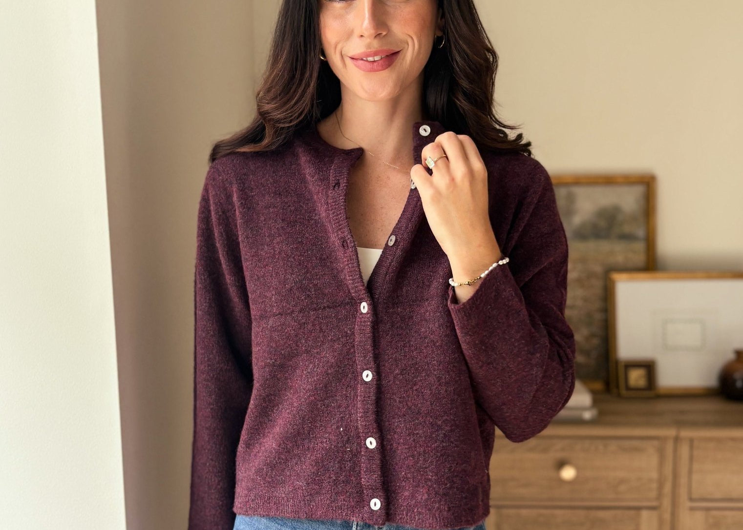 The Maison Merlot Knit Cardigan in Burgundy - Love and Lee Apparel