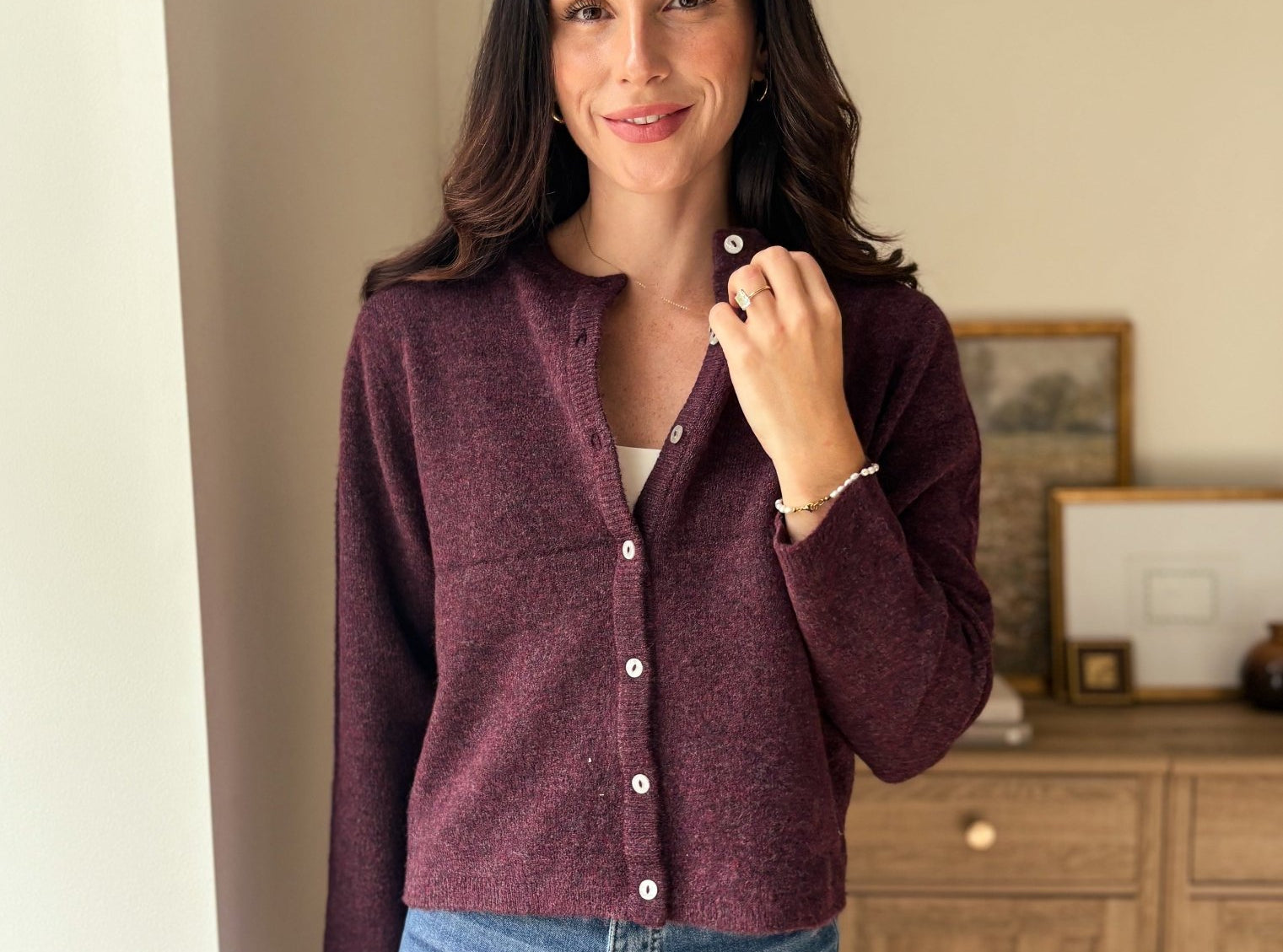 The Maison Merlot Knit Cardigan in Burgundy - Love and Lee Apparel
