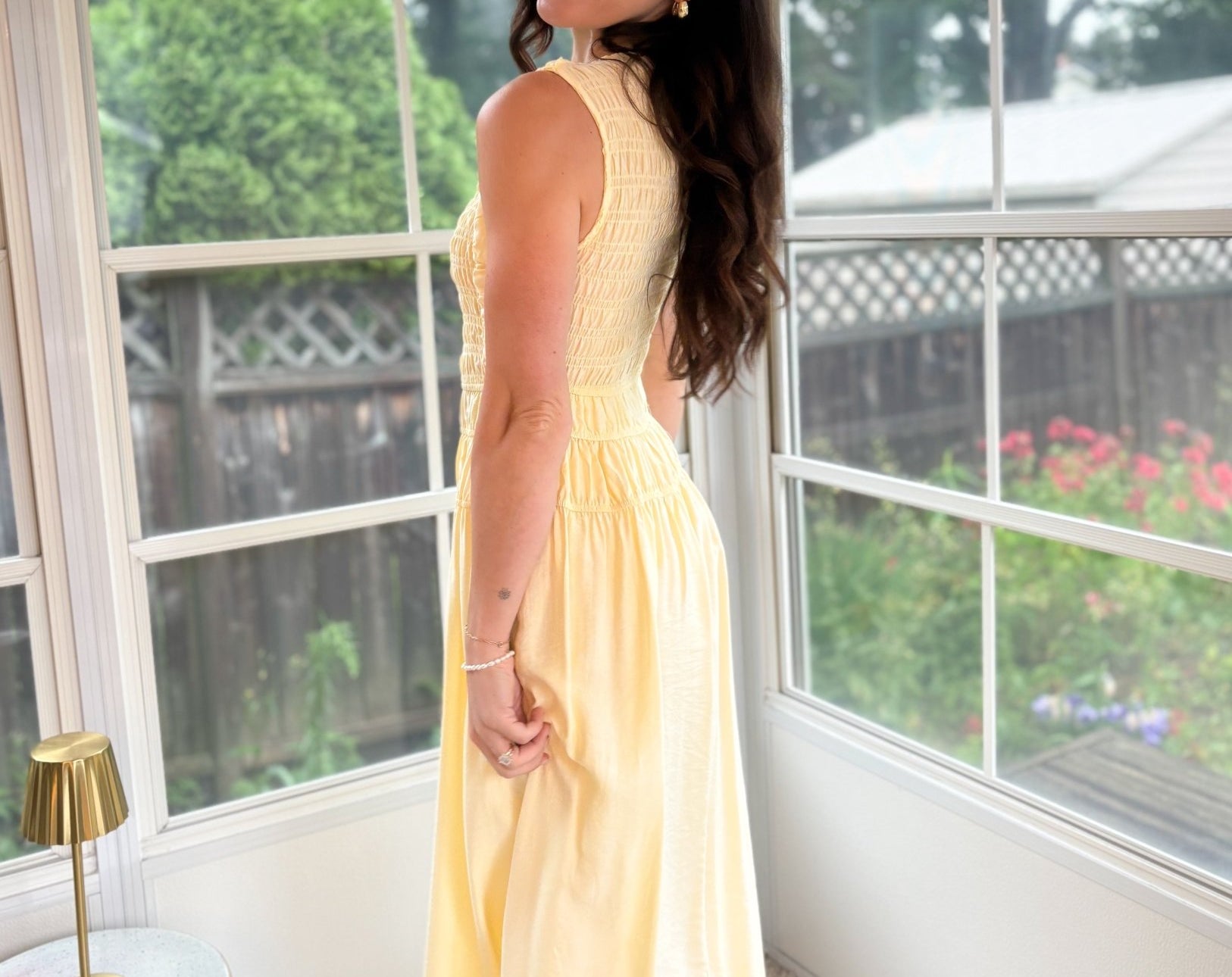 Aphrodite Smocked Sleeveless Midi Dress - Love and Lee Apparel