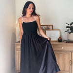 The Chanel Contrast Tie Spaghetti Strap Mix Media Midi Dress - Love and Lee Apparel