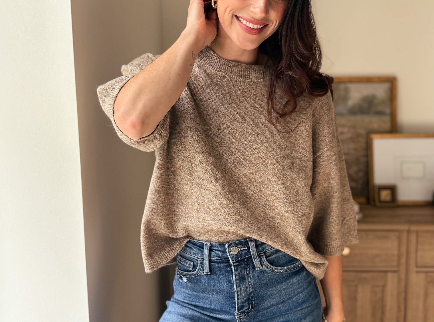 The Cellar Door Crew Neck Half Sleeve Pullover Sweater - Love and Lee Apparel