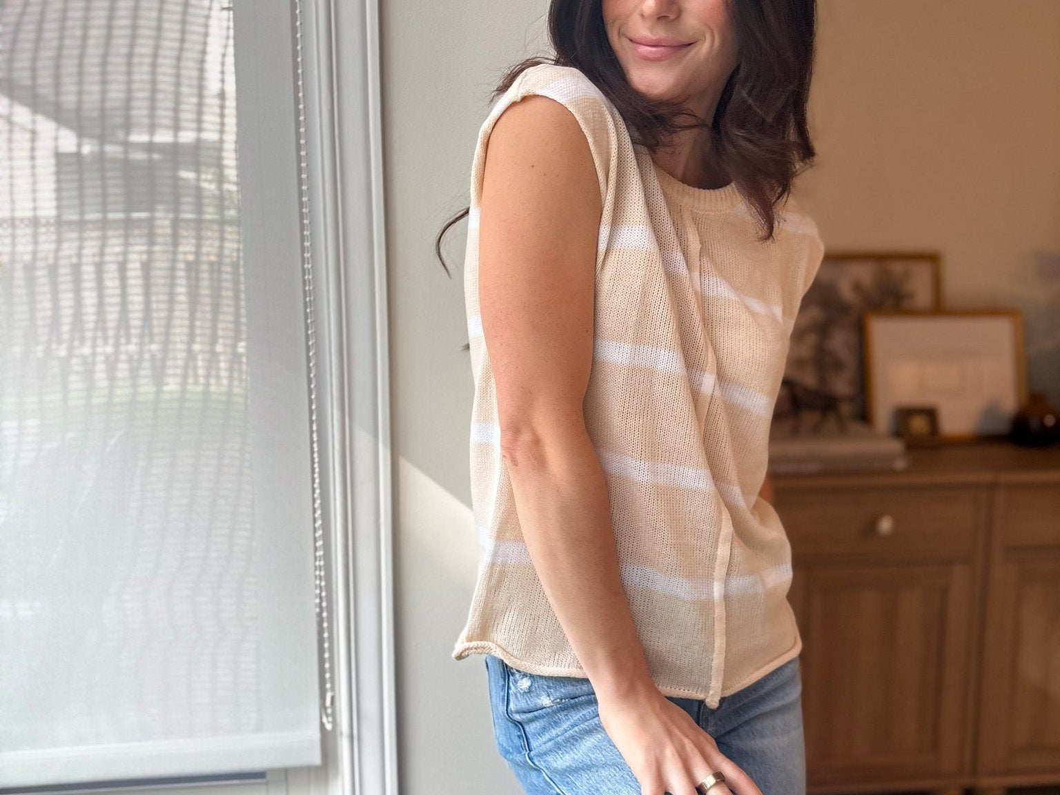 The Blayne Striped Lightweight Knit Short Sleeve Top - Love and Lee Apparel