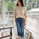 'The Oxford' High Rise Cuffed Ankle Straight Jeans - Love and Lee Apparel