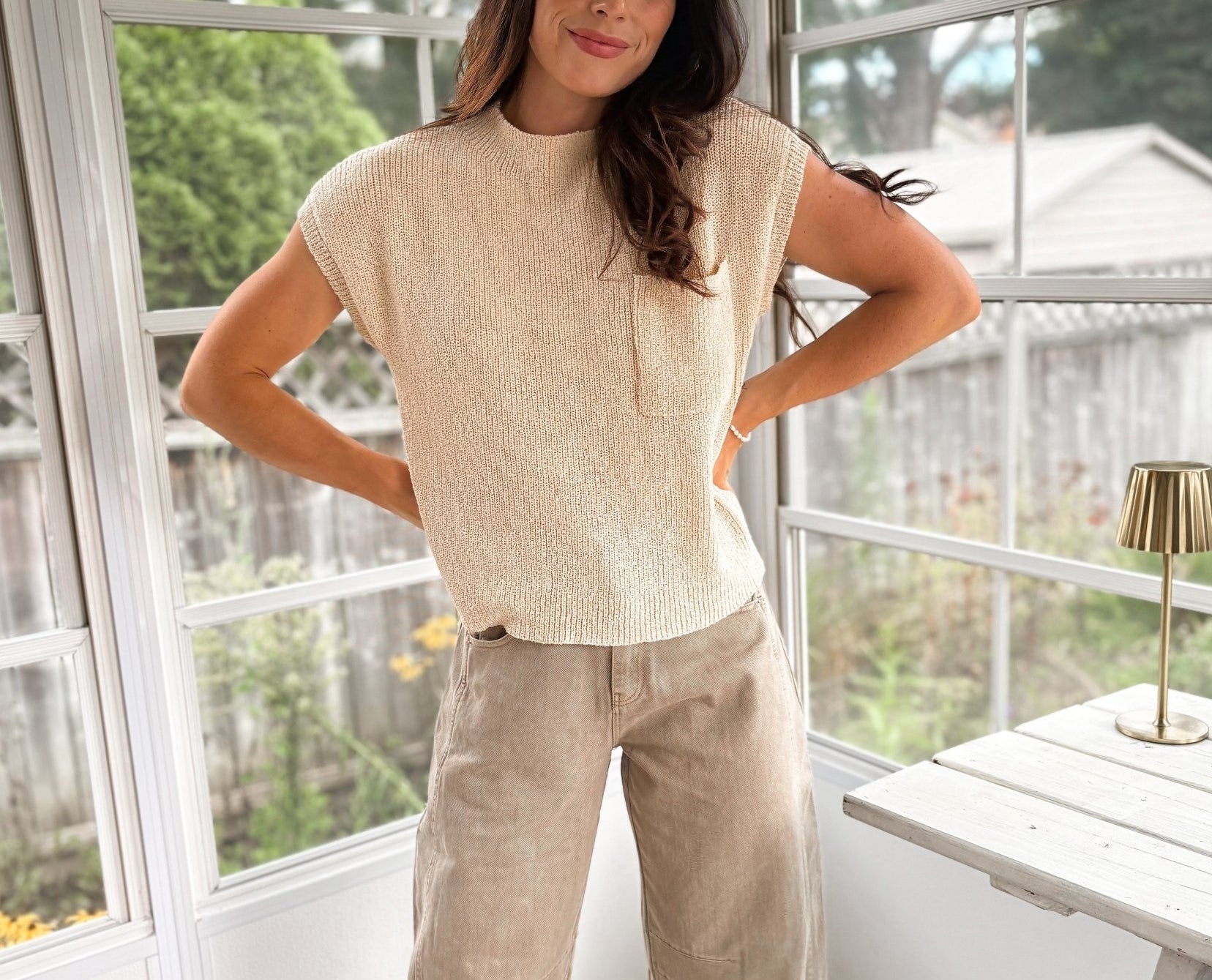 The Calla Pocket Detail Drop Shoulder Short Sleeve Sweater - Love and Lee Apparel
