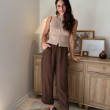 The Camille Contrast Stitch Trim Button Down Ribbed Knit Vest - Love and Lee Apparel