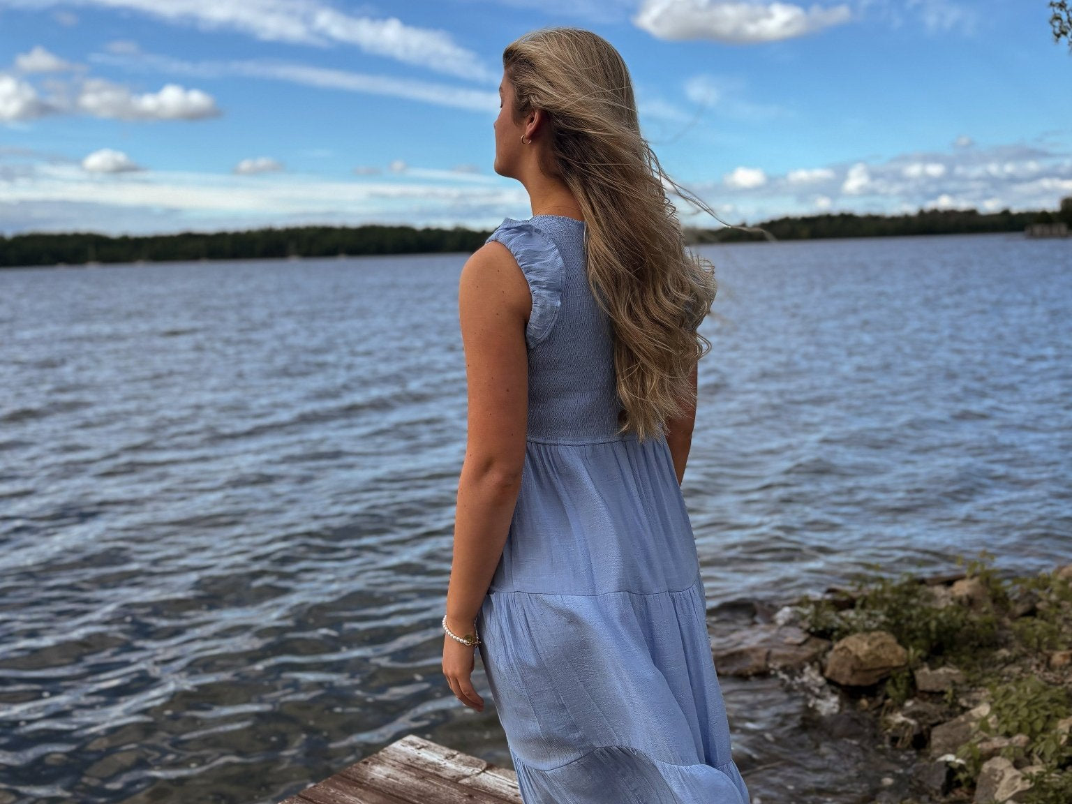 Bayside Smocked Midi Dress - Love and Lee Apparel