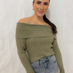 The Katia Long Sleeve Off - Shoulder Knit Sweater - 2 colours available - Love and Lee Apparel