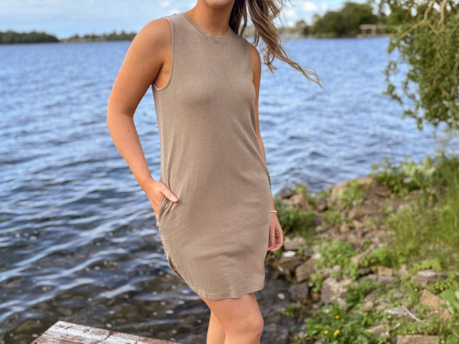 The Lakehouse Pigment Dyed Sleeveless Mini Dress - Love and Lee Apparel
