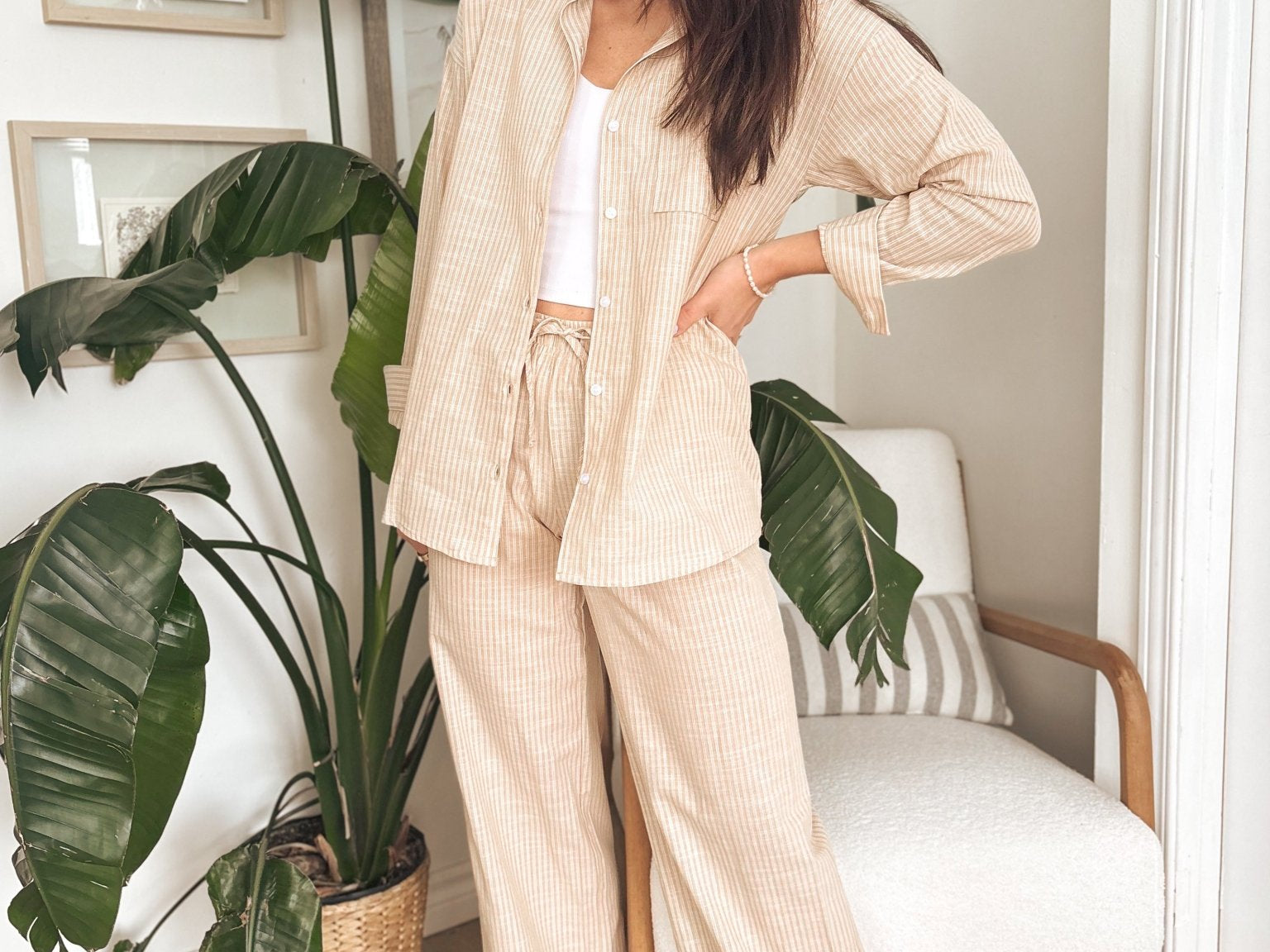 Veronica Gauze Pants in Khaki - Love and Lee Apparel