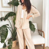 Veronica Gauze Pants in Khaki - Love and Lee Apparel