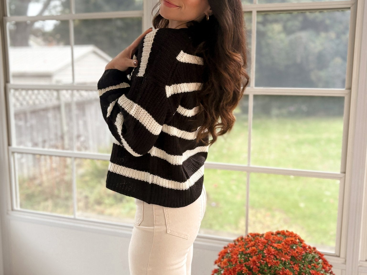 The Striped and Snuggled Pullover Knit Sweater - Love and Lee Apparel