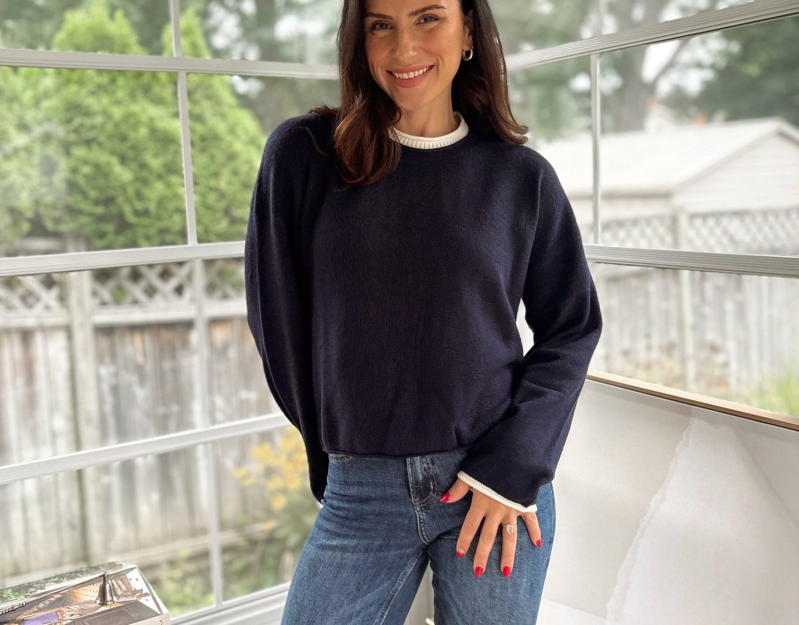 'Syllabus Season' Contrast Rolled Edge Crewneck Pullover - Love and Lee Apparel