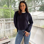'Syllabus Season' Contrast Rolled Edge Crewneck Pullover - Love and Lee Apparel