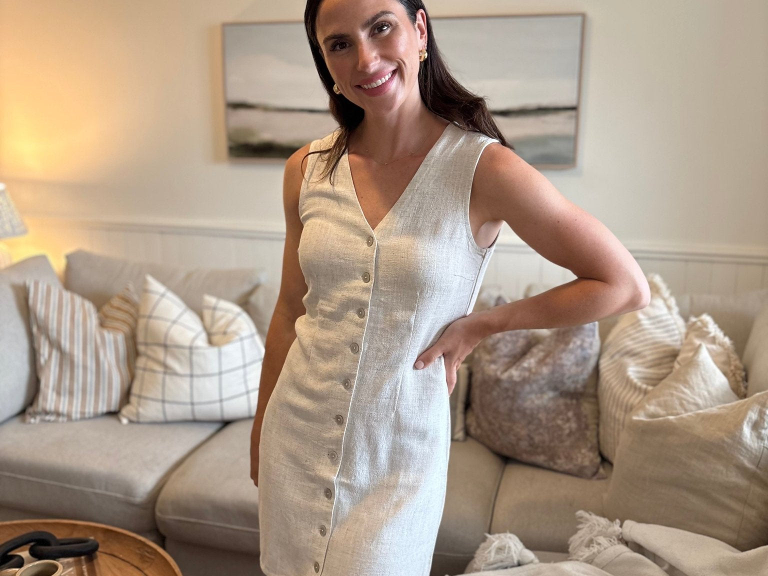 The Keltie V Neck Button Down Dress - Love and Lee Apparel