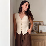 The Reegan Seamless V Neck Gold Button Knit Cardigan Vest - Love and Lee Apparel