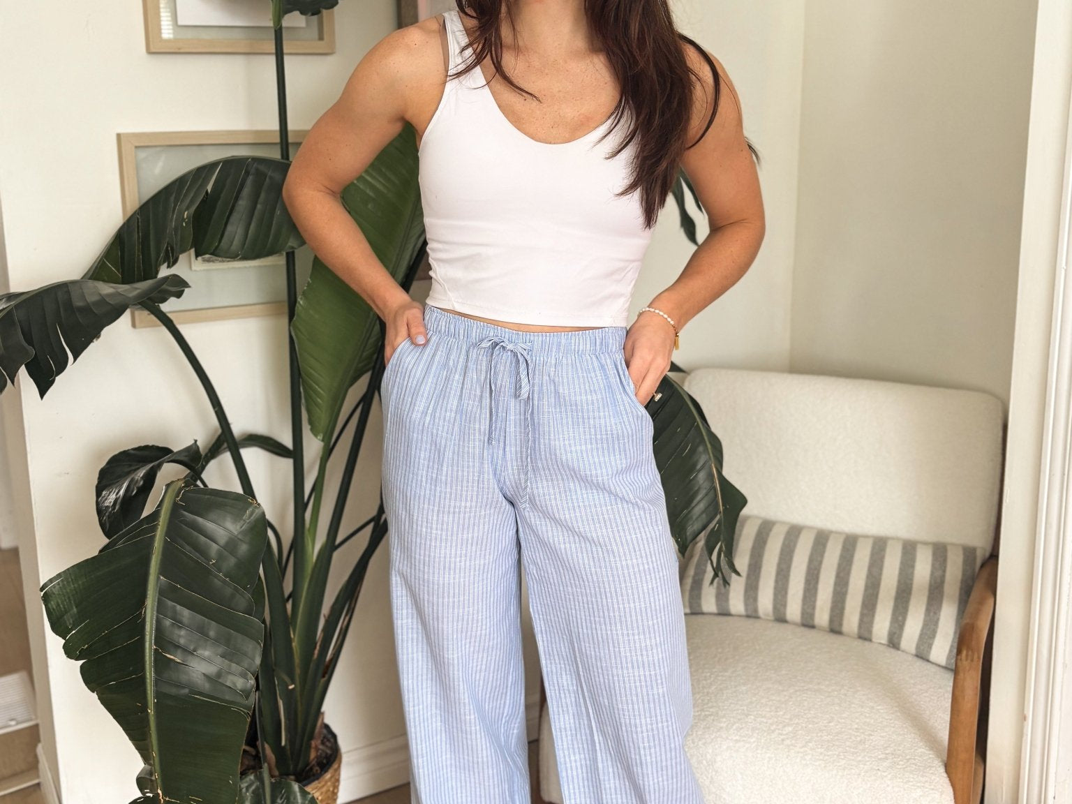 Veronica Gauze Pants in Blue - Love and Lee Apparel