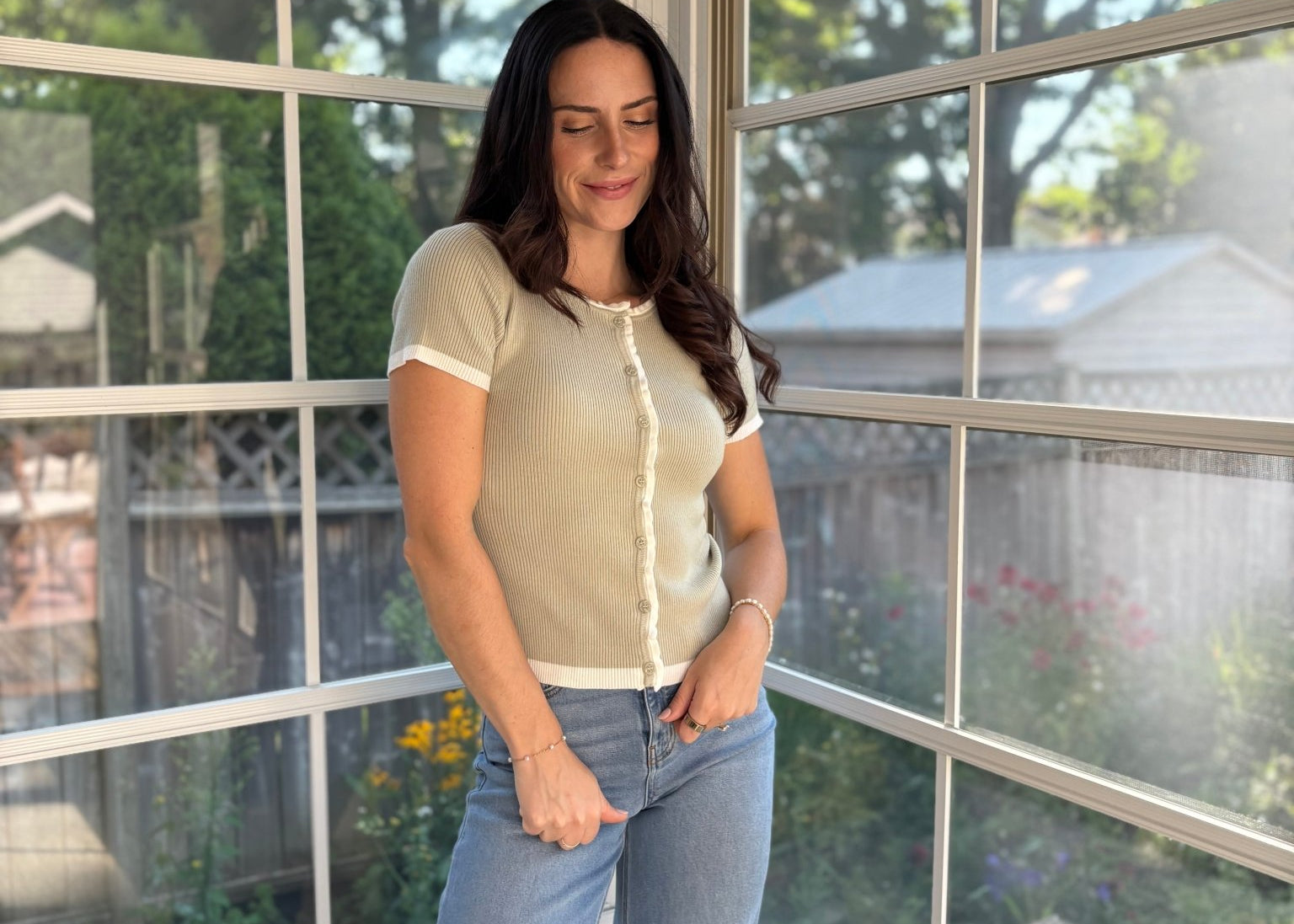 Goldie Short Sleeve Cardigan - Love and Lee Apparel