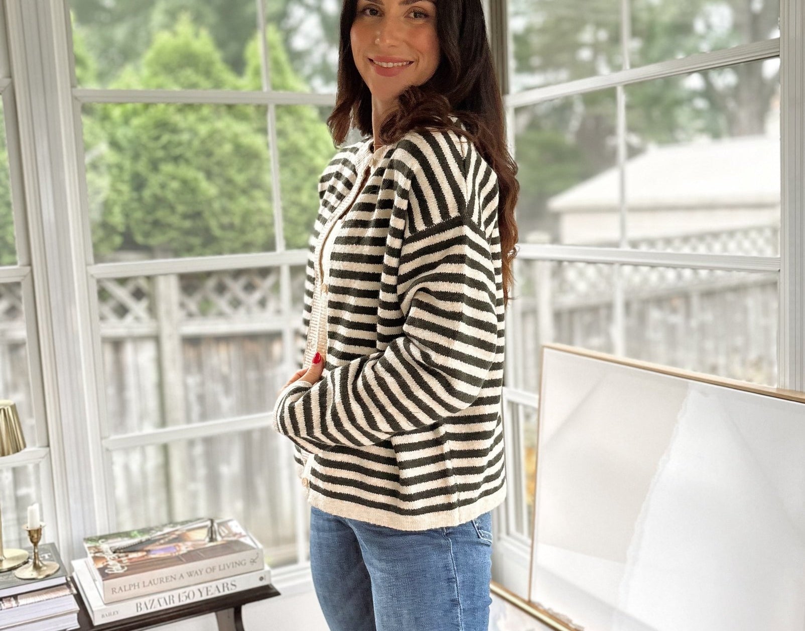 'Row Club' Striped Cardigan - Love and Lee Apparel