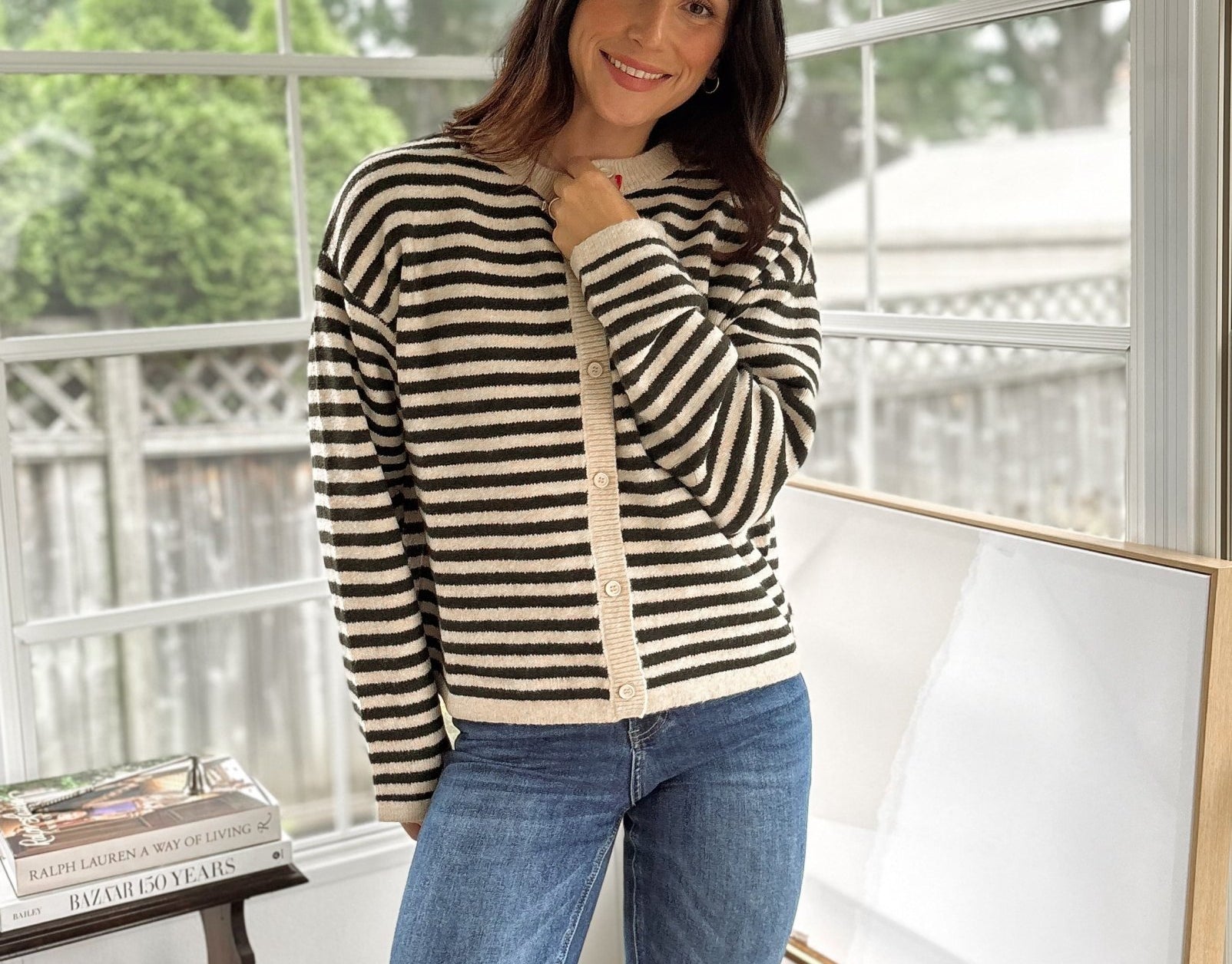 'Row Club' Striped Cardigan - Love and Lee Apparel