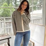 'Row Club' Striped Cardigan - Love and Lee Apparel