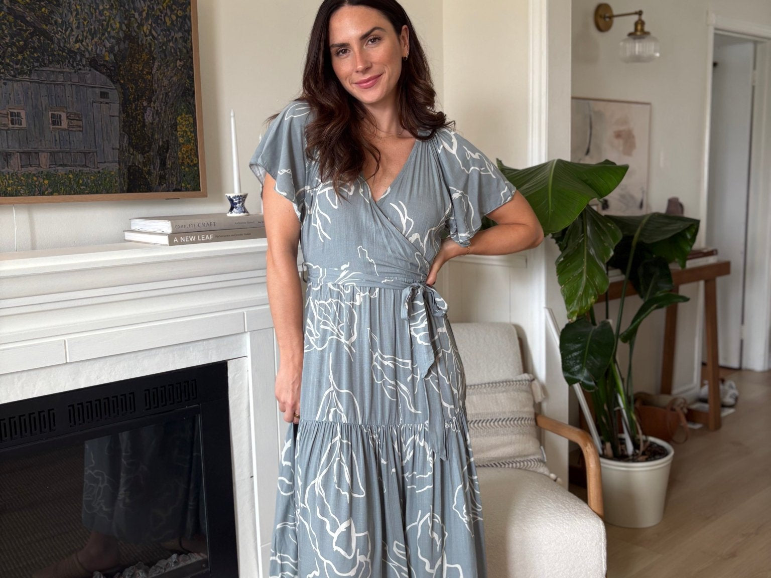 The Avalon Print V - Neck Belted Maxi Dress - Love and Lee Apparel