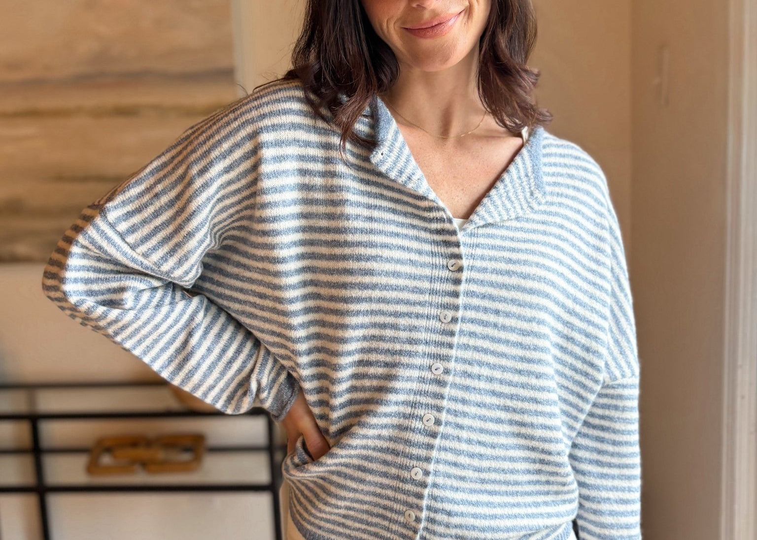 The Crashing Waves Button Up Cardigan - Love and Lee Apparel