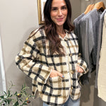 The Sabrina Plaid Button Down Teddy Jacket - Love and Lee Apparel