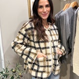The Sabrina Plaid Button Down Teddy Jacket - Love and Lee Apparel