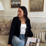 The Eugenie Contrast Stitch Trim Button Down Knit Cardigan - Love and Lee Apparel